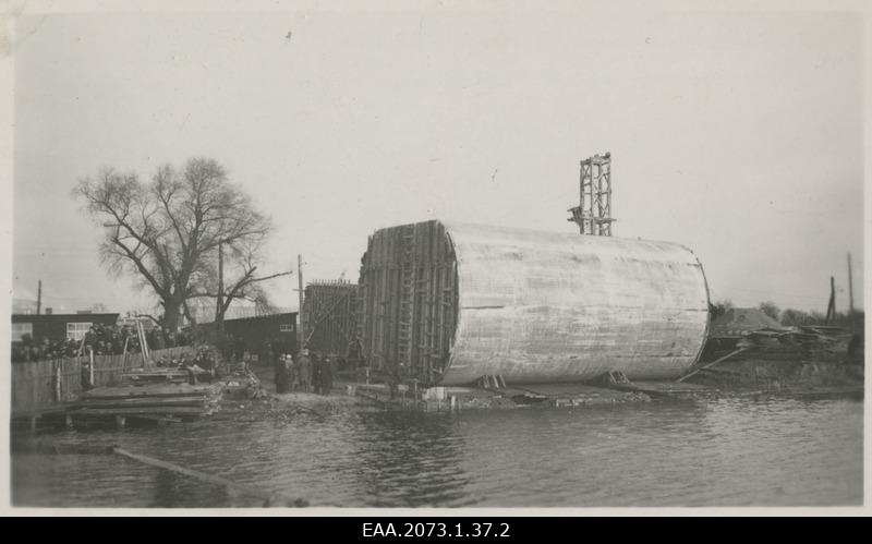 Construction of Pärnu Suursilla, water evasion of the cosson P4 10.11.1936
