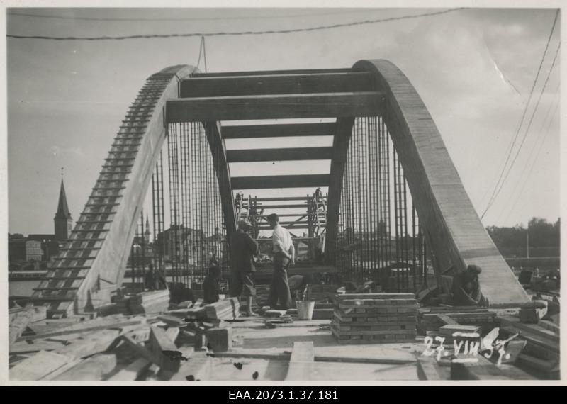 Construction of Pärnu Suursilla, view of the first maps completed 27.08.1937