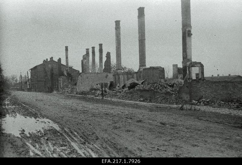 Ruins of residential buildings on Park Street.