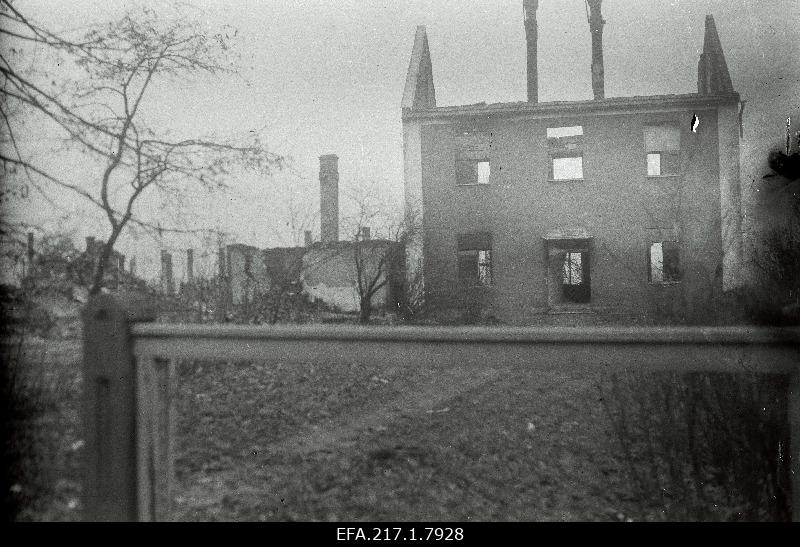 The ruins of the apartment.