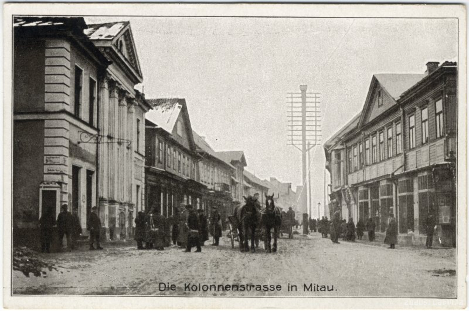 Jelgava. Colonādes Street, Die Colonnenstrasse in Mitau