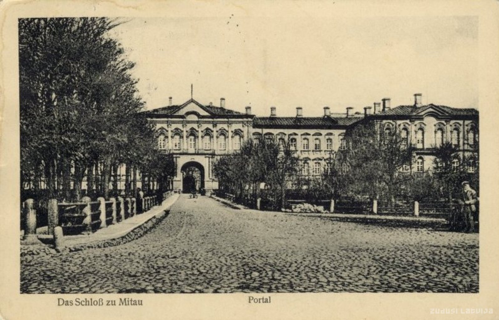 The main entrance of Jelgava Palace, Das Schloss zu Mitau. Portal