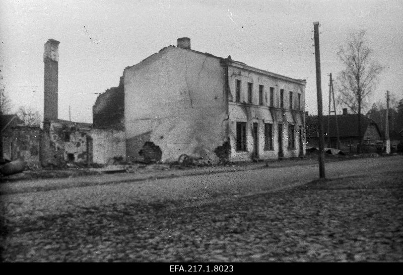 The ruins of the stores on the Market Street.