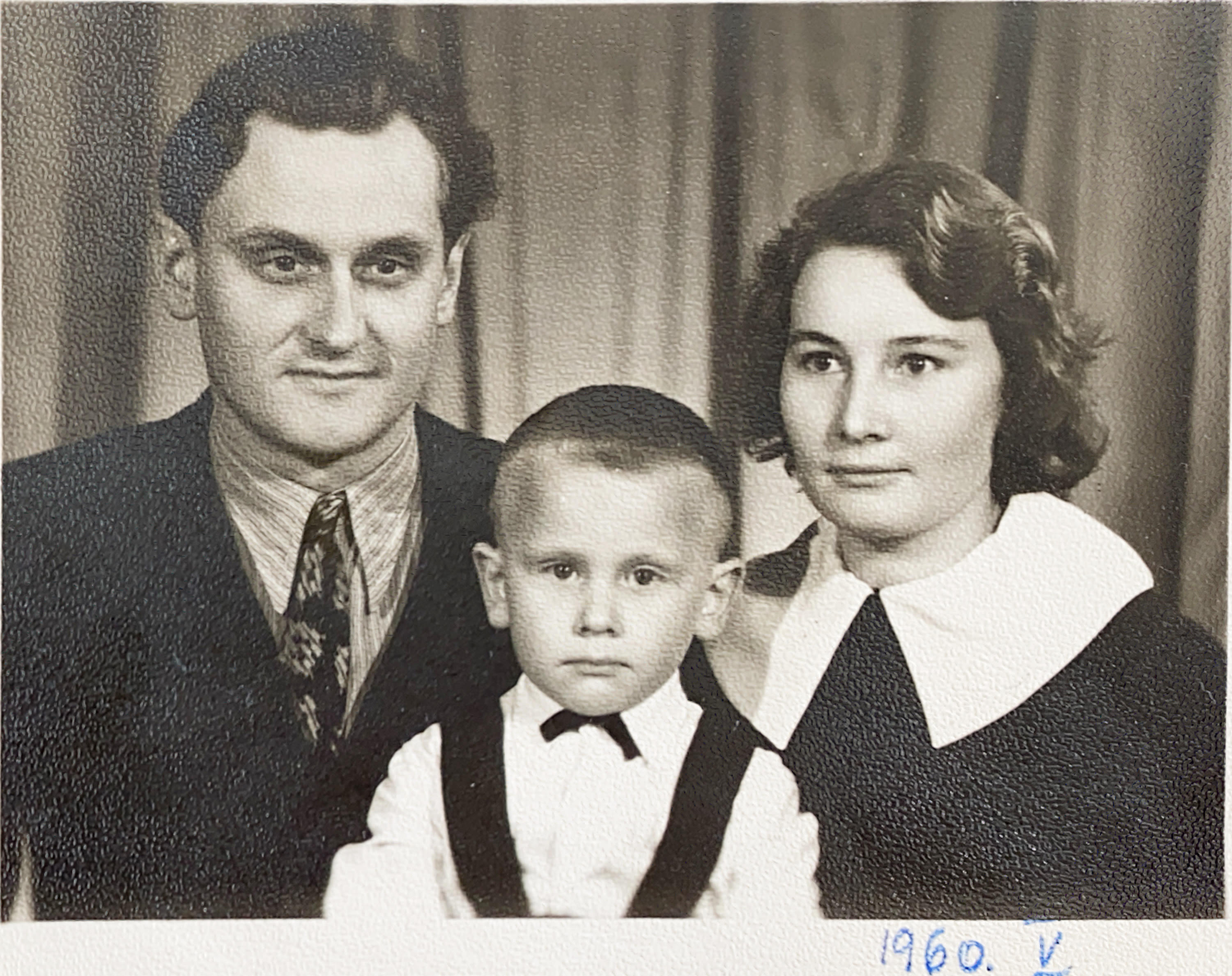 Family (father, son, mother) Tartu? Photo studio 1960, May