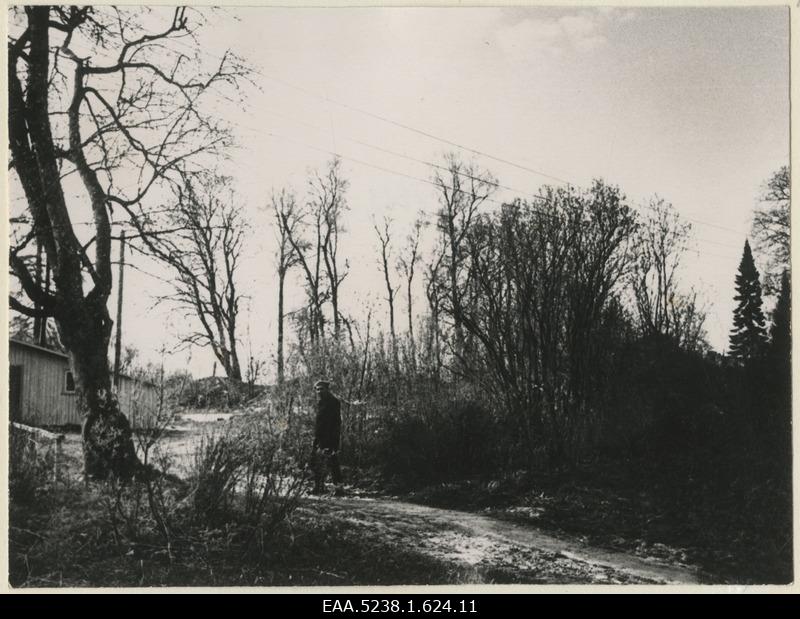 Former location of the main building of the ORGITA manor, a man at the forefront