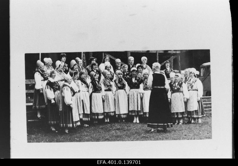 Märjamaa's female choir performs on Märjamaa's song field.