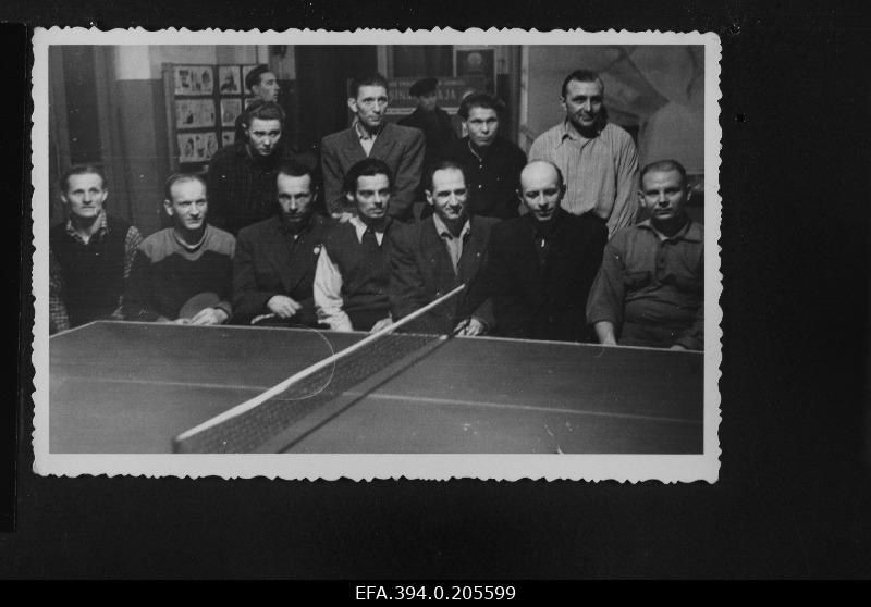 Table tennis. The first row from the left is Aksel Tikkermann.