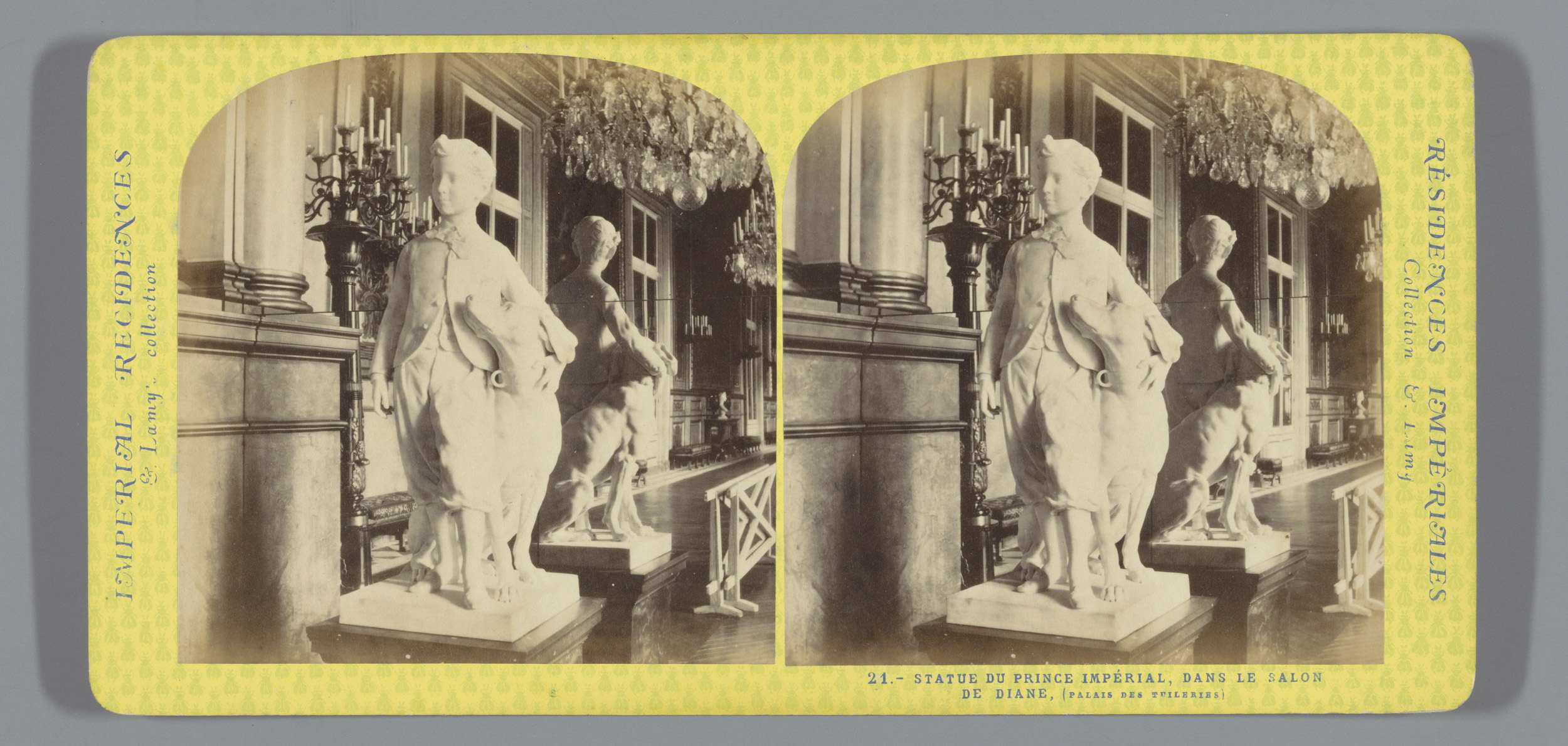 Statue de Prince Impérial, dans le Salon de Diane, Standbeeld van Napoleon Eugène Lodewijk Bonaparte in her salon at the moment Palais des Tuileries here Pari, Imperial Residence