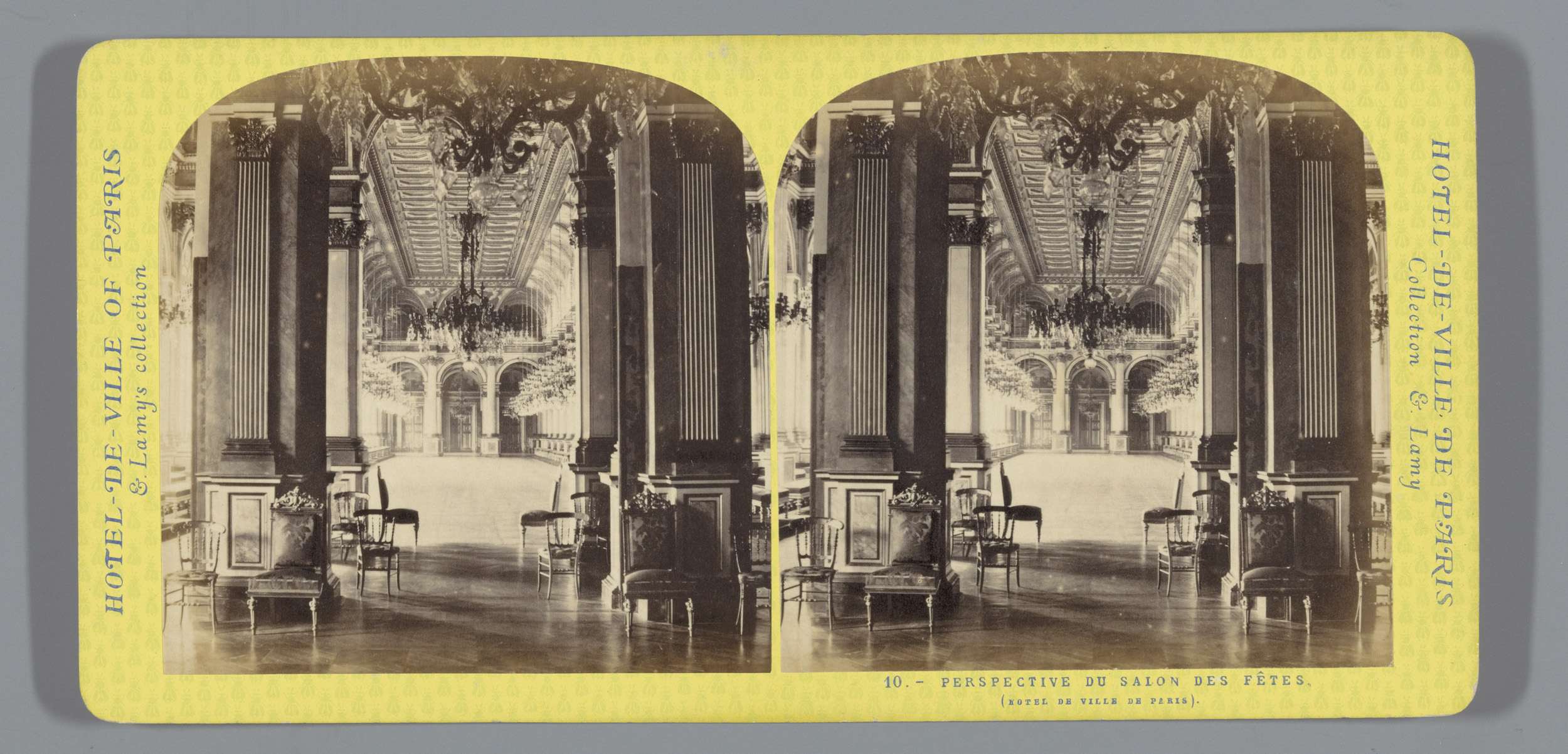 Interior van een salon in the moment stadium van Parijs, Hotel-de-ville of Paris, Perspective du Salon des Fêtes