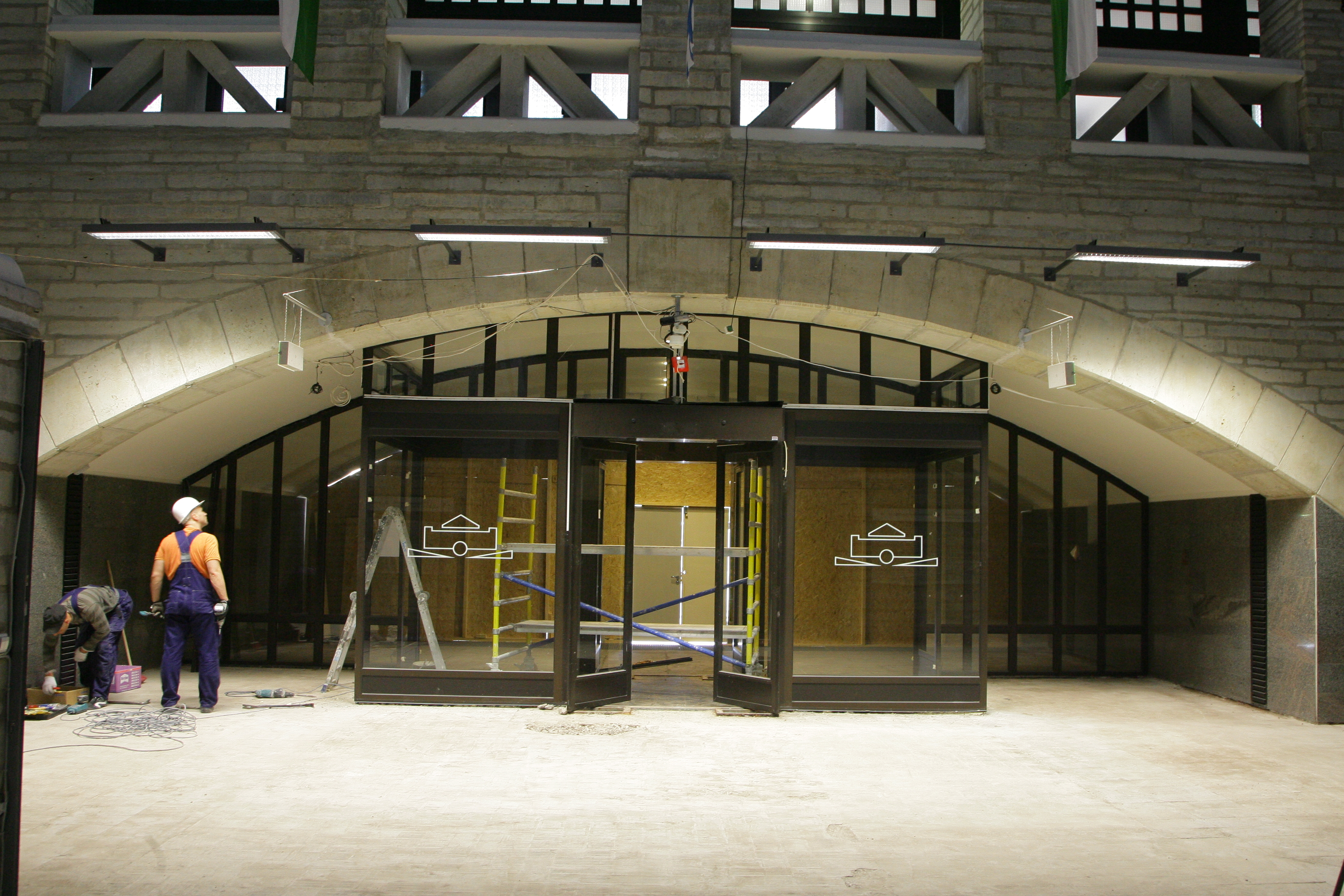Main entrance to the National Library repair
