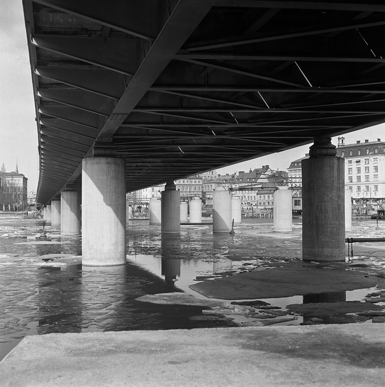 Stockholms innerstad - Slussen och bygget av centralbron mot Gamla Stan
