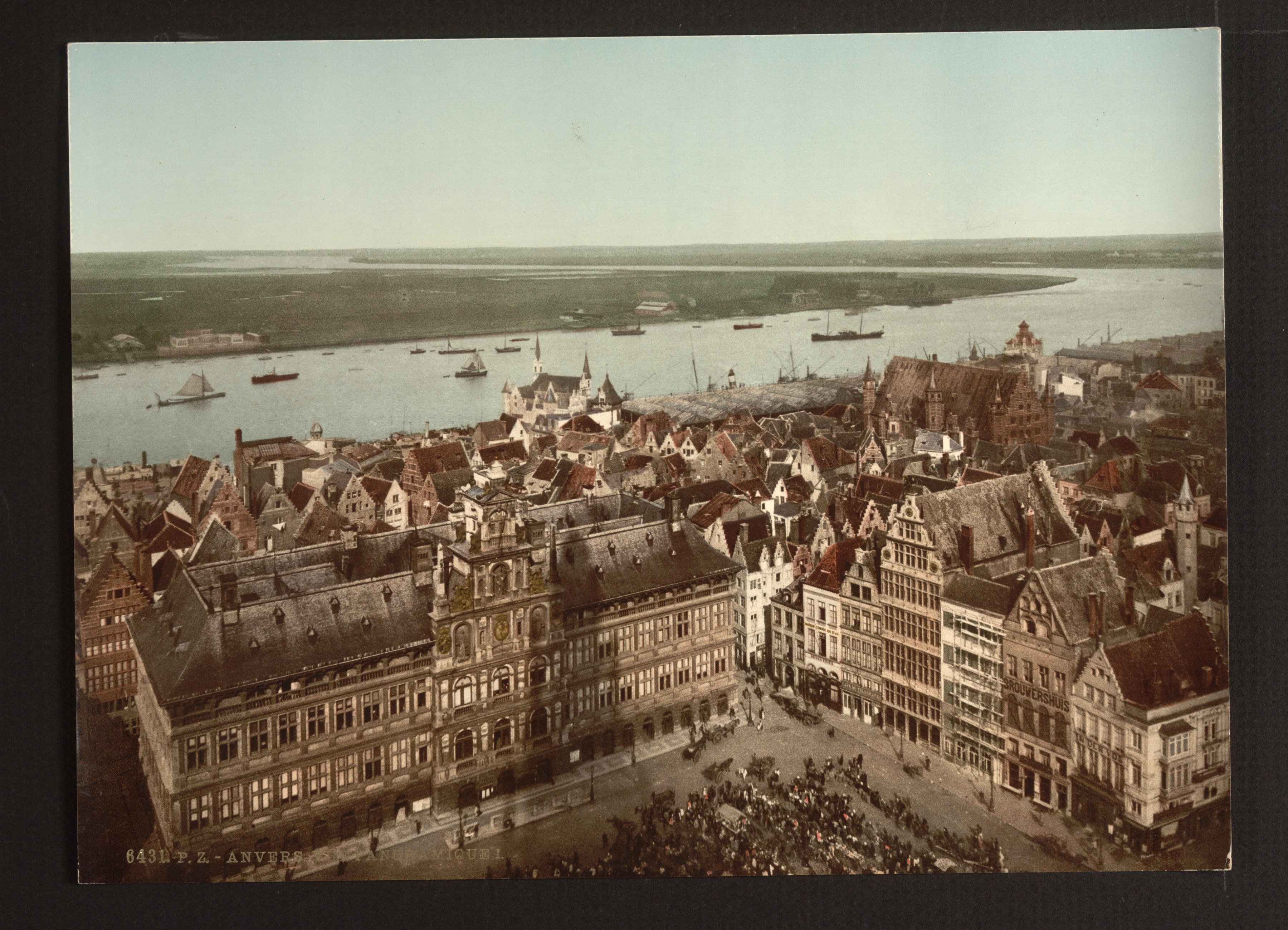 Antwerp and the River Scheldt, photochrom (unedited original) - Antwerp and the Scheldt, Belgium (ca. 1890-1900)