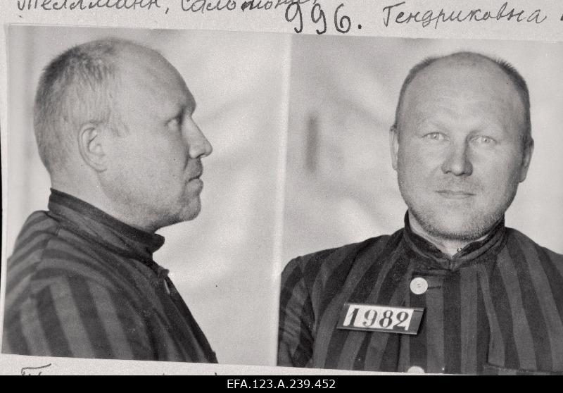 Kompartei aktivist Kunda Tsemenditehases Bernhard Kristjani poeg Tinuri (Tinnuri) vangina.