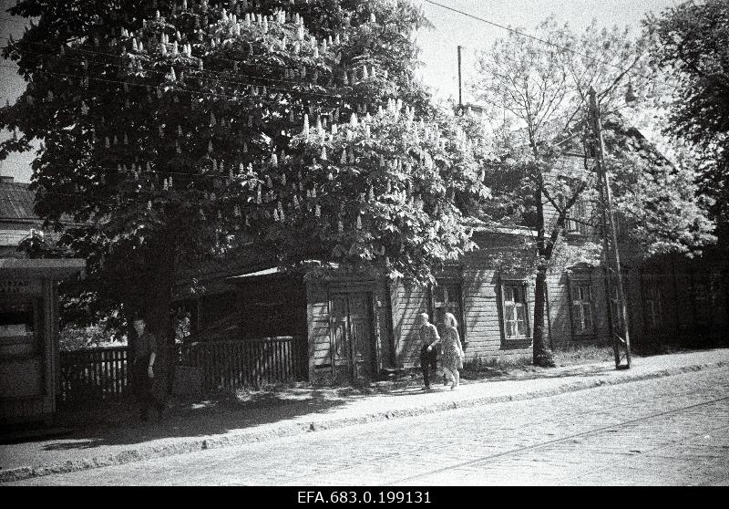 Wooden house in Tartu mnt 49, where the poet Marie Under has lived.