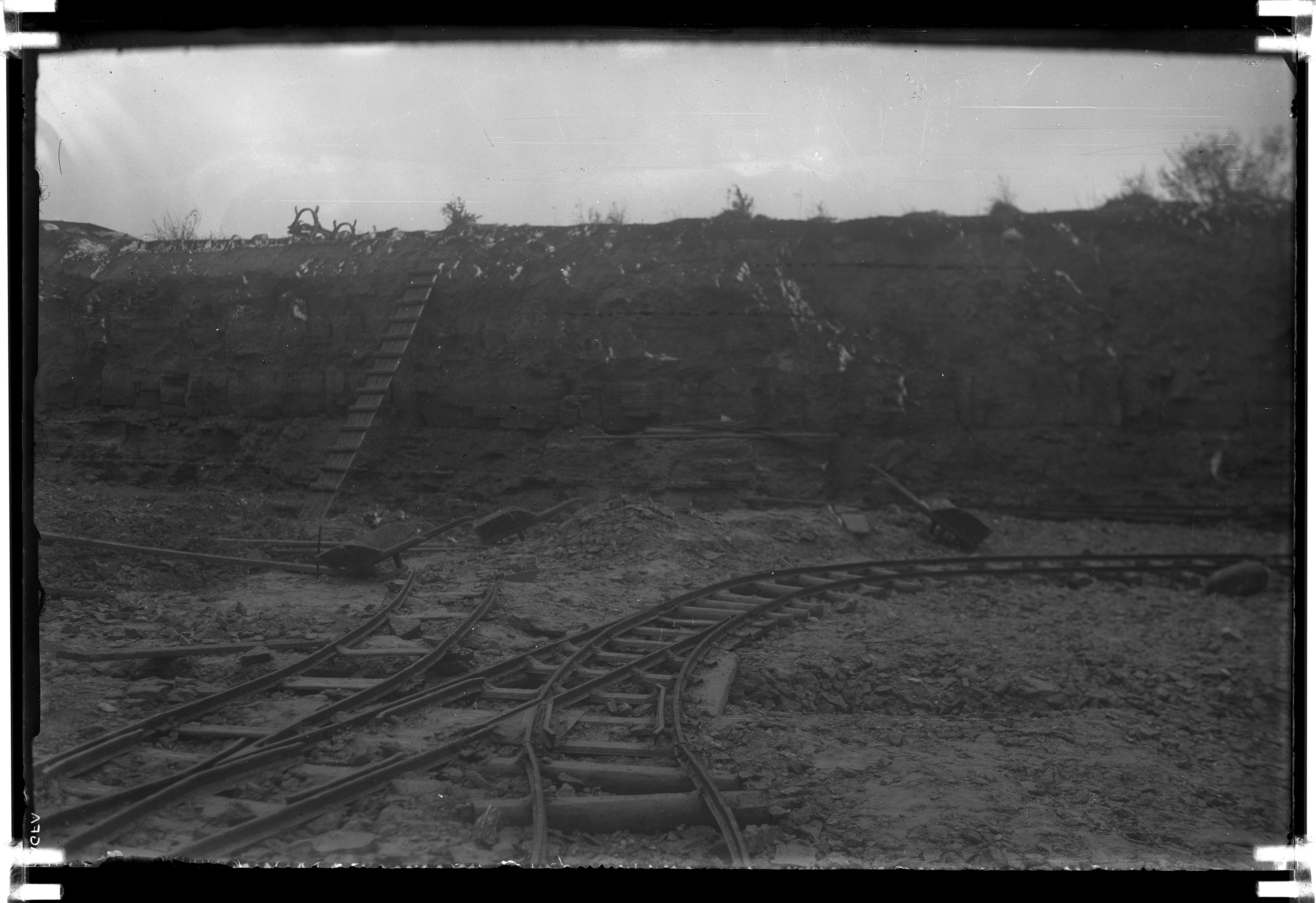 Clay hole in the hill of the coatball