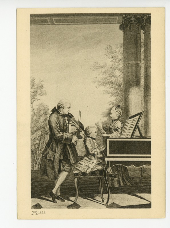 Der siebenjährige Mozart mit Vater und Schwester