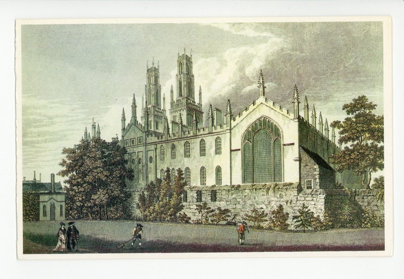 View of the All Souls College in Oxford from the Oxford Almanack of 1769