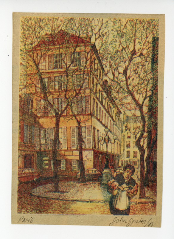 Paris -, John Speirs signed lithograph