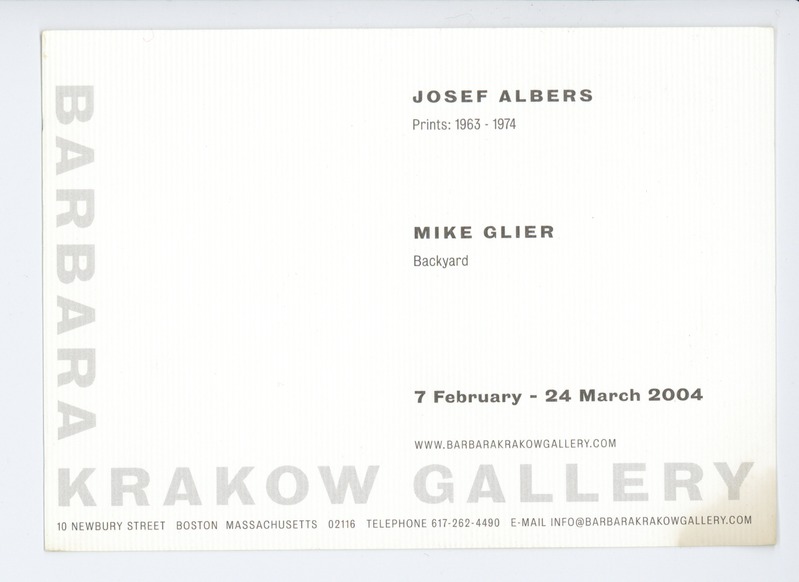 Postcard exhibition invitation (7 February - 24 March 2004)