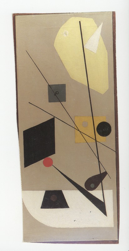 Esphyr Slobodkina, Abstraction with Red Circle, c 1938, oil on canvas