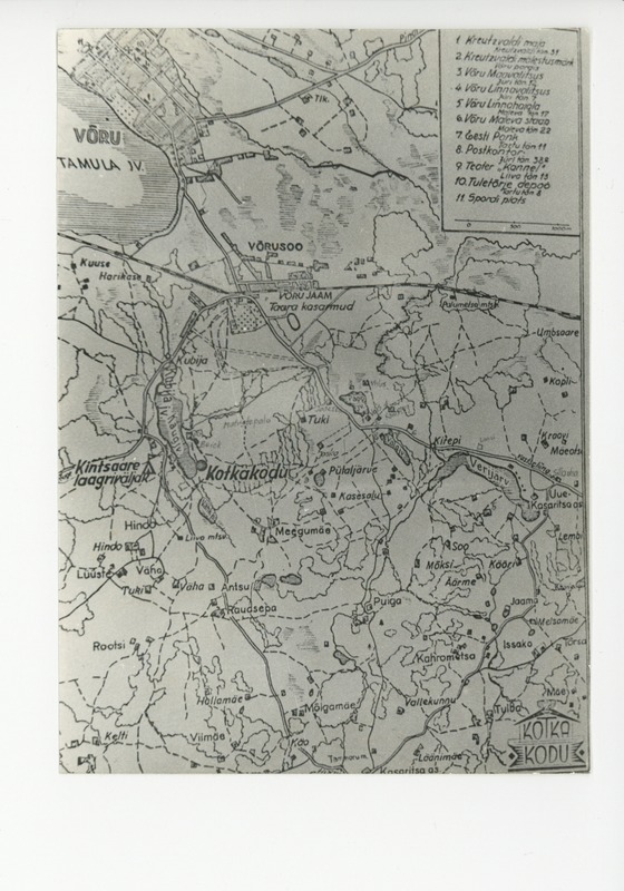 Võru ümbruse kaart 1940