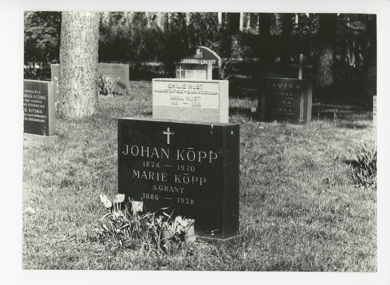 Johan Kõpp ja Marie Kõpp haud Stockholmi Metsakalmistul