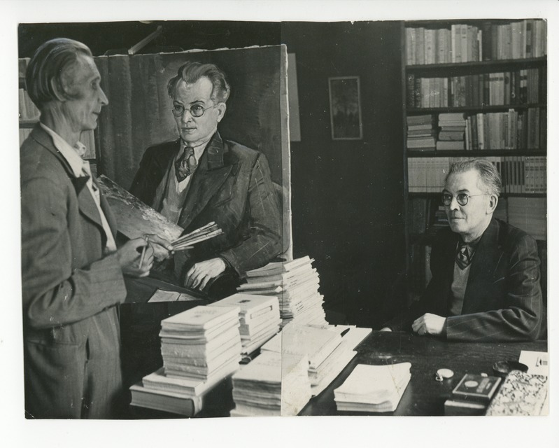 Friedebert Tuglas poseerimas August Jansenile 1946