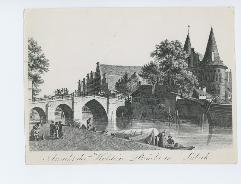 Vaade Holsteini sillale Lübeckis, 1840