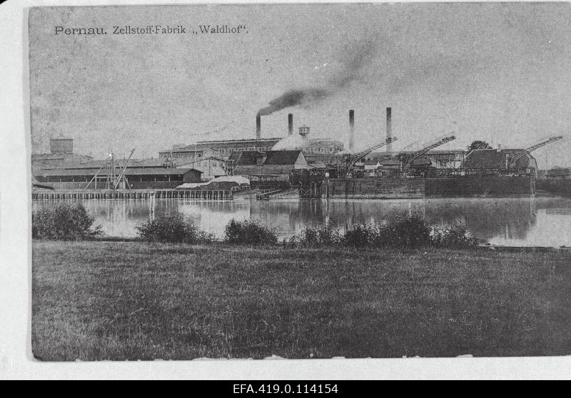 View of the "Waldhofi" cellulose factory in Pärnu.