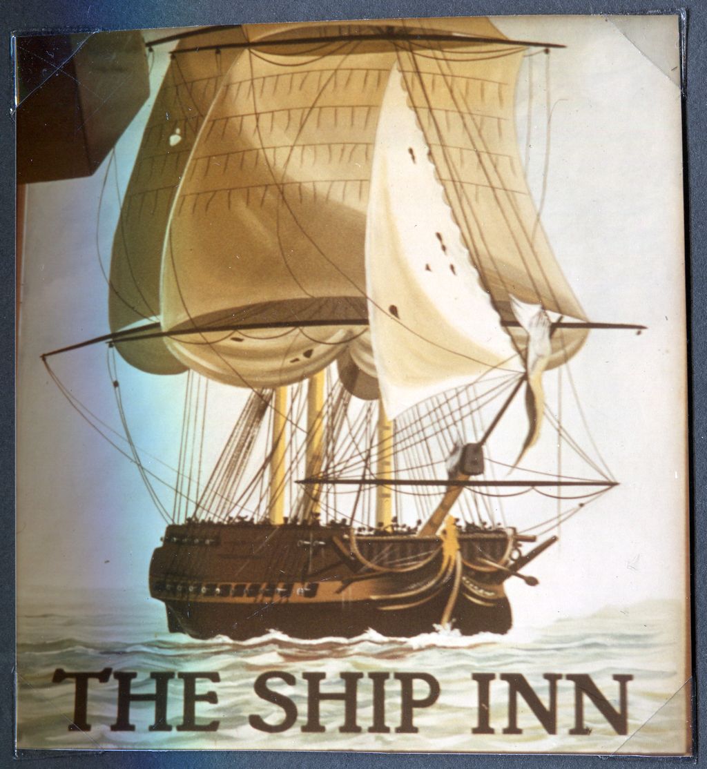 "The Ship" Inn is sited on Lymington Quay trans.