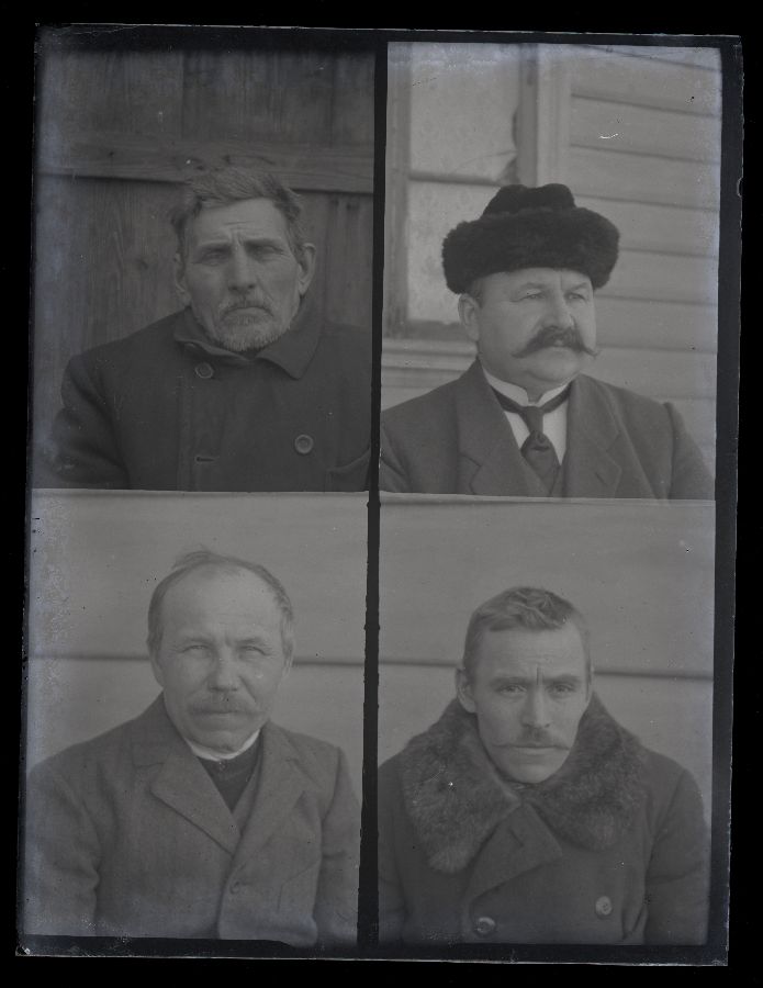 Neli säritust ühel negatiivil, neli portreed erinevatest meestest.
