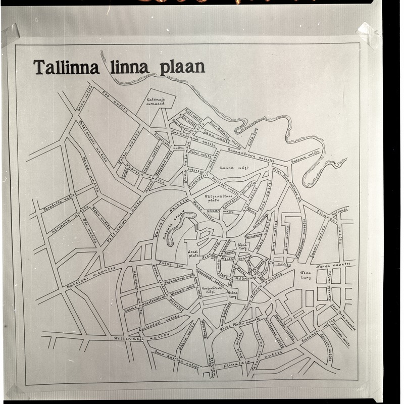 Tallinna linna plaan, trükiplaani järgi joonistanud Kornelia plaks.