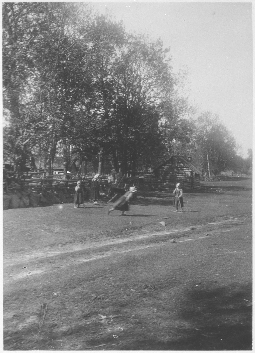 Girls playing on the island of Ruhnu