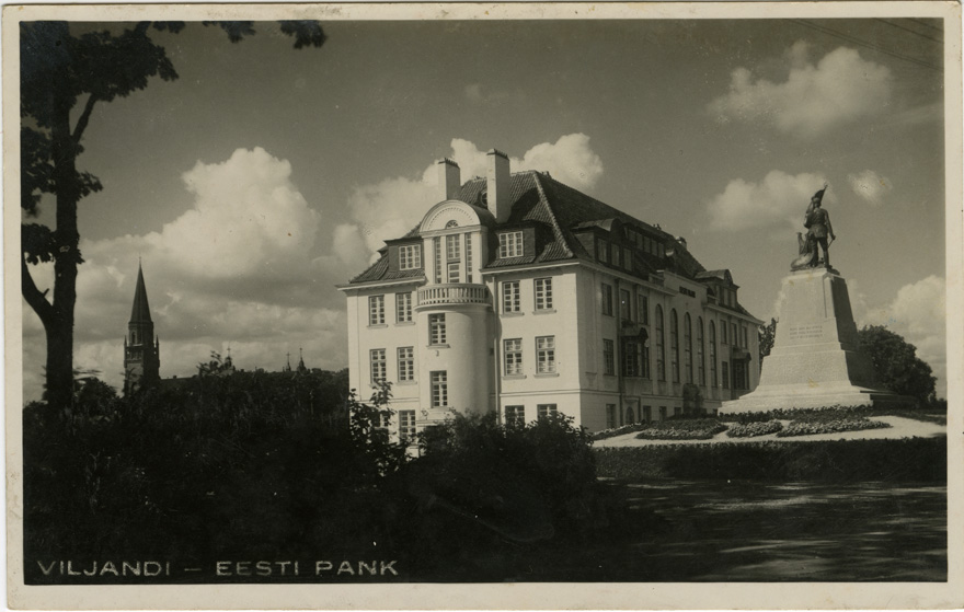 Eesti Panga Viljandi osakonna hoone, vaade hoonele. Arhitekt Karl Burman