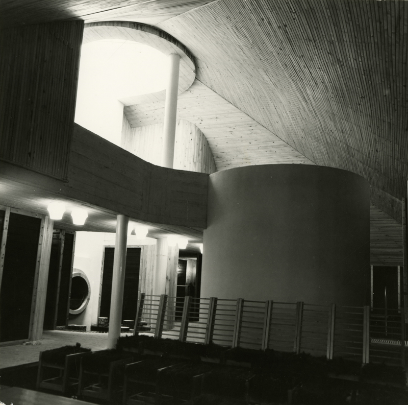 Linda kolhoosi saun Kobelas, sisevaade. Arhitekt Toomas Rein