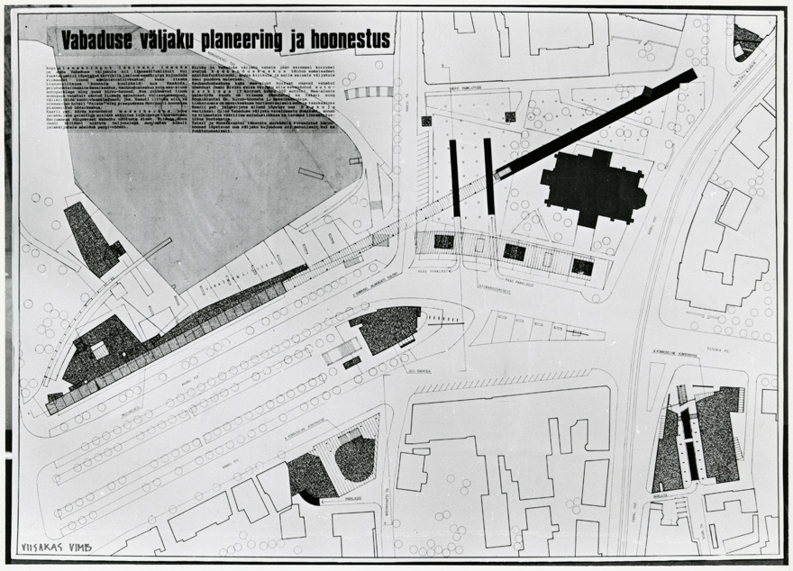 Vabaduse väljaku planeeringu konkursiprojekt, ost, 3 planšetireprot. Arhitektid Peep Urb, Raivo Puusepp