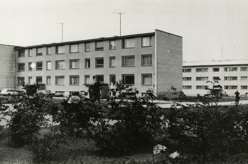 Korterelamud Olustveres, vaade. Arhitektid Boris Mirov, Manivald Noor