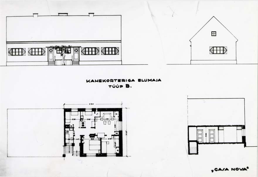 Väikekorteritega elamu projektifotod, võistlusprojekt "Casa Nova". Arhitekt Erich Jacoby