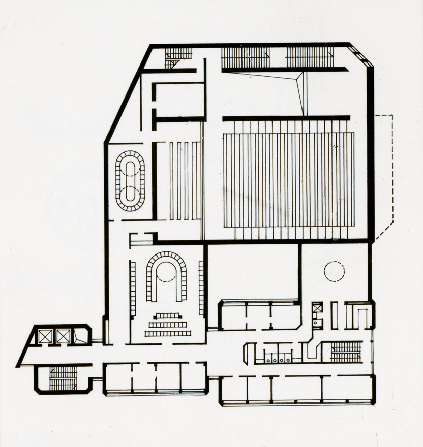 Ametiühingute Maja, põhiplaan. Arhitekt Henno Sepmann