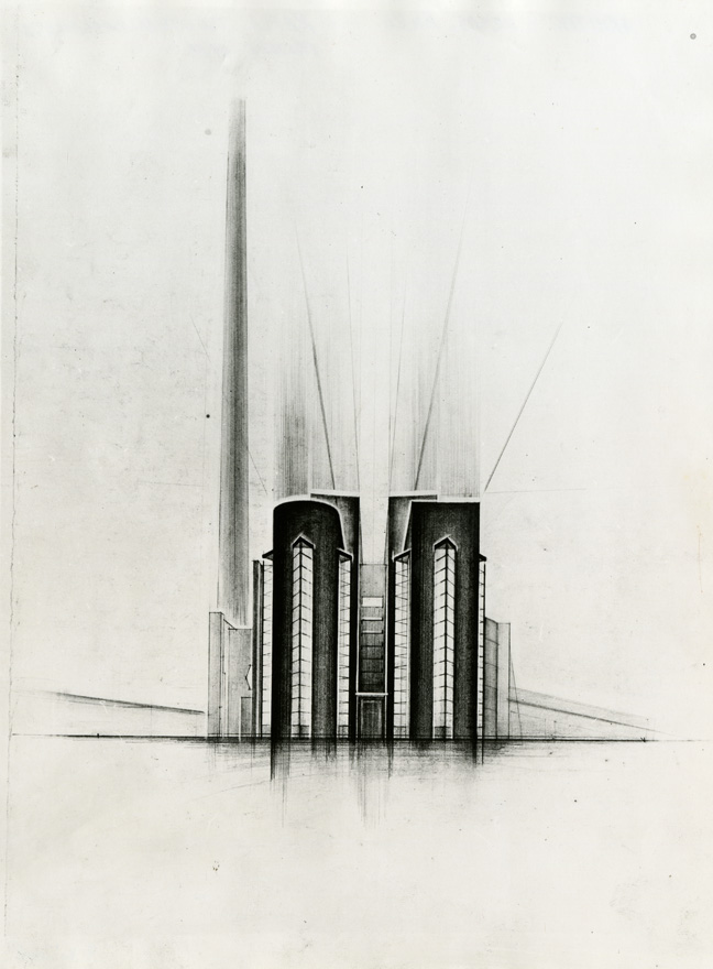 Rapla tsentraalkatlamaja, perspektiivvaade, foto projektist. Arhitekt Urmas Muru