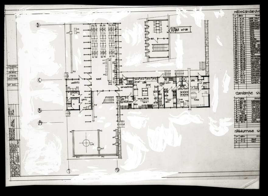 Kohvik Merepiiga, põhiplaan, planšetifoto. Arhitekt Voldemar Herkel