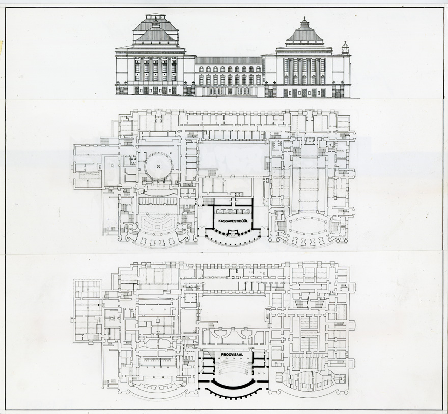 Teater Estonia rekonstrueerimisprojekt, vaade hoonele. Arhitekt Rein Luup