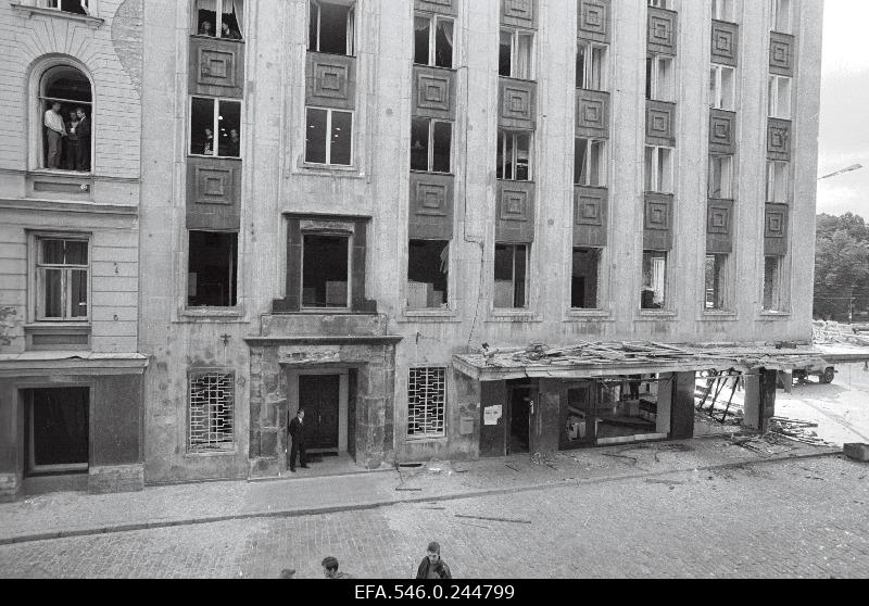 View after the bomb explosion in the Freedom Square.