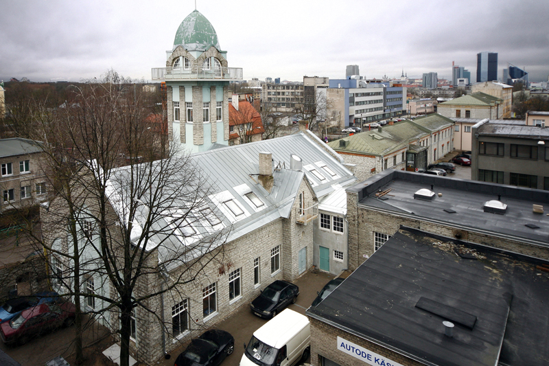 Tselluloosivabriku tuletõrjehoone, vaade hoonele. Arhitekt Jacques Rosenbaum