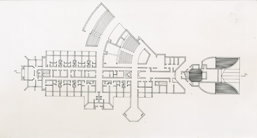 Harju KEK-i puhkebaas Aegviidus, foto põhiplaanist. Arhitekt Toomas Rein