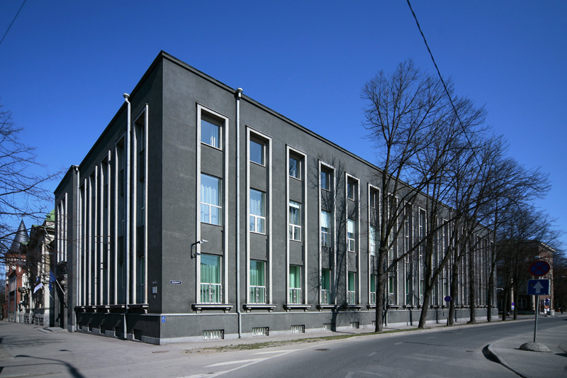 Eesti Panga hoone Estonia pst-l, vaade hoonele. Arhitektid Eugen Habermann, Herbert Johanson, ins Ferdinand Adoff