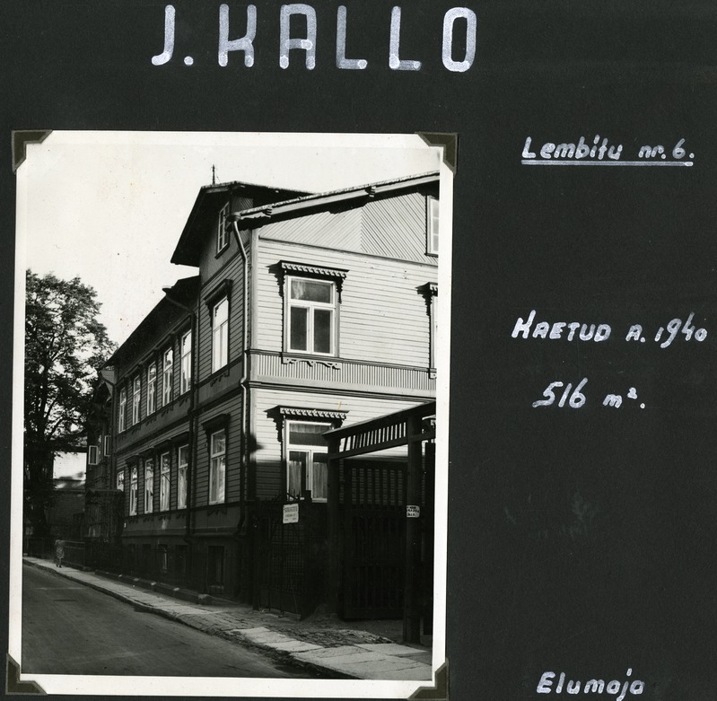 J. Kallo elumaja Lembitu tn 6 Tallinnas (hävinud)