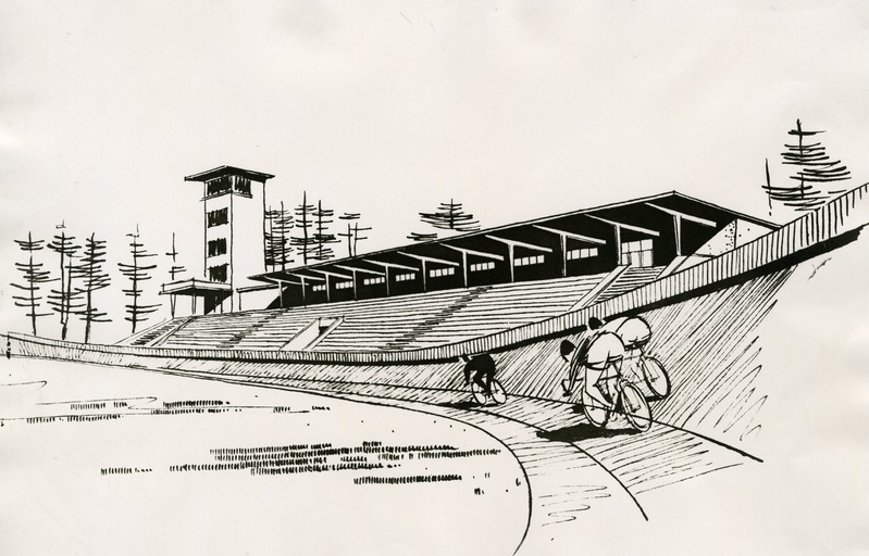 Pirita velotrekk (velodroom). Projekti reprod. Arhitekt Henno Sepmann, 1956-1957