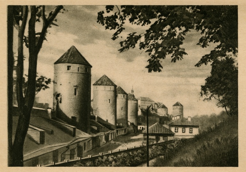 Tallinna linnmüür tornidega: vaade Skoone bastionilt