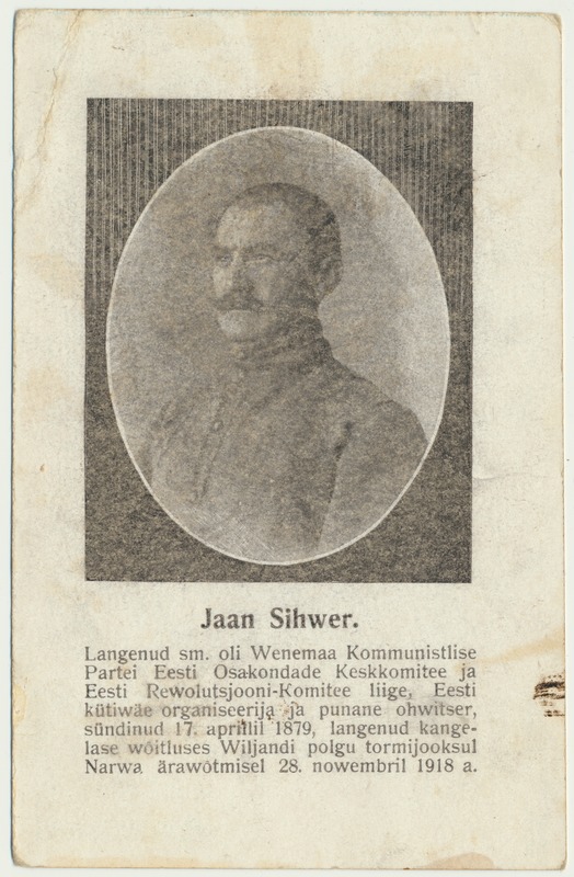 trükipostkaart, Jaan Sihwer u 1919